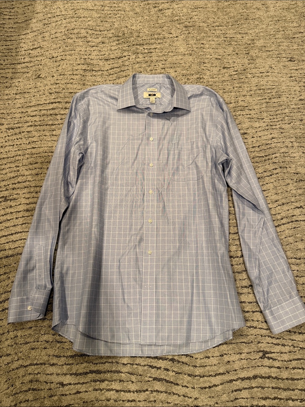 Joseph Abboud Light Blue Windowpane Dress Shirt